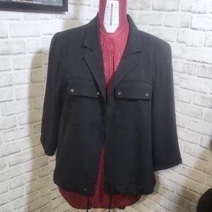 NYC Charcoal Blazer with Buttoned Pockets